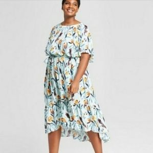 Ava & Viv Blue floral hi lo Dress
